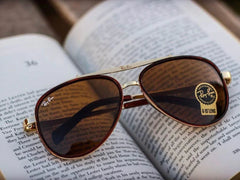 Stylish Brown & Gold Sunglasses For Unisex