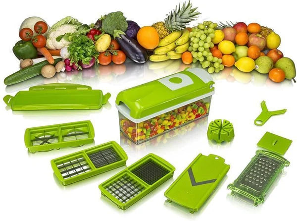 Multifunctional 12 in 1 nicer dicer chopper and drain basket