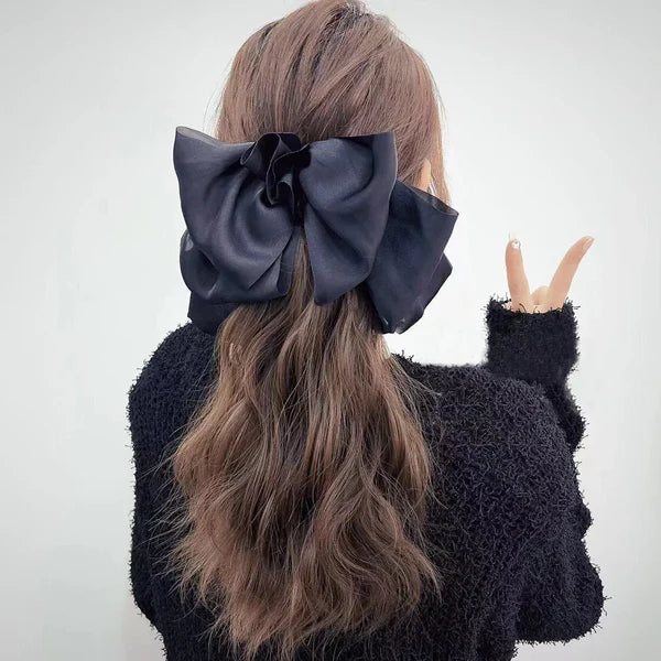 Natural Wavy Claw Clip Ponytail Hair Extensions with Bowknot