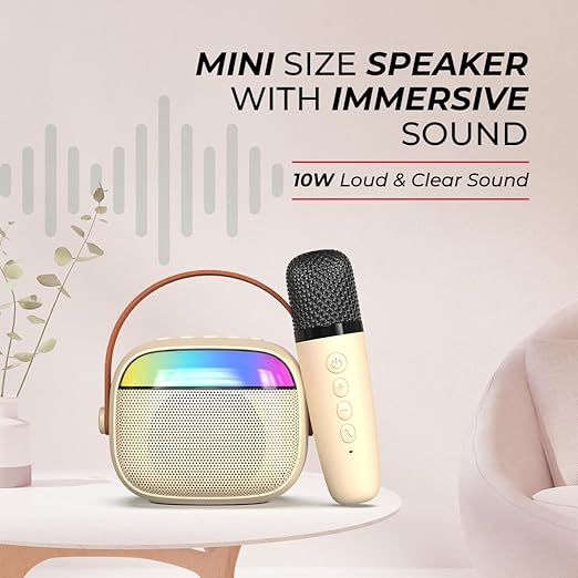 Smart 10W Mini Bluetooth Speaker with Wireless Karaoke Mic