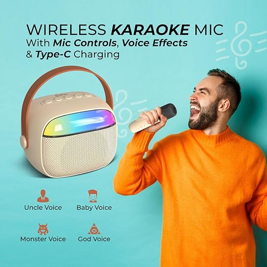 Smart 10W Mini Bluetooth Speaker with Wireless Karaoke Mic