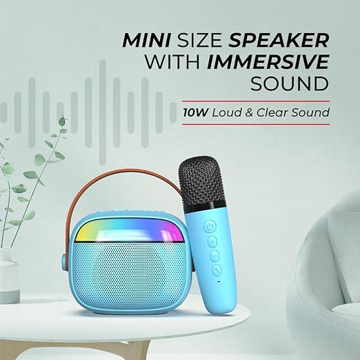 Smart 10W Mini Bluetooth Speaker with Wireless Karaoke Mic