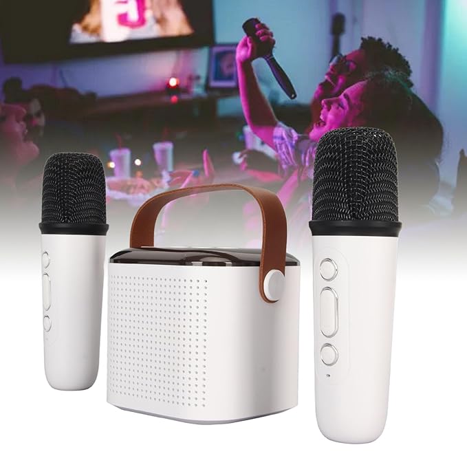 Mini Karaoke Machine, RGB Light Wireless Speaker Microphone Set