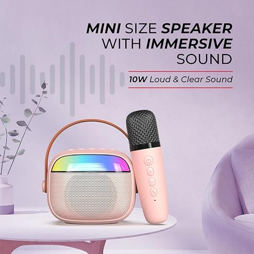 Smart 10W Mini Bluetooth Speaker with Wireless Karaoke Mic