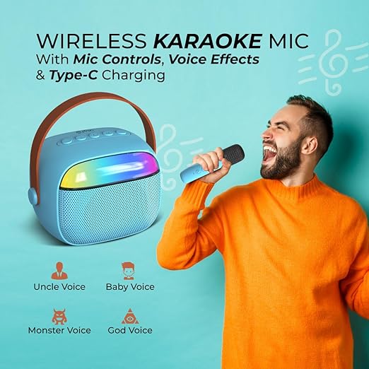 Smart 10W Mini Bluetooth Speaker with Wireless Karaoke Mic