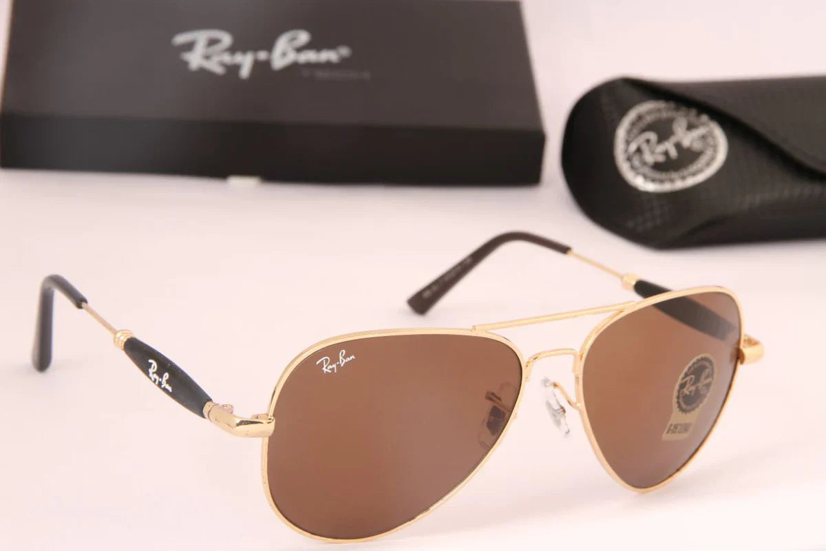 Stylish Brown & Gold Unique Model Sunglasses For Men