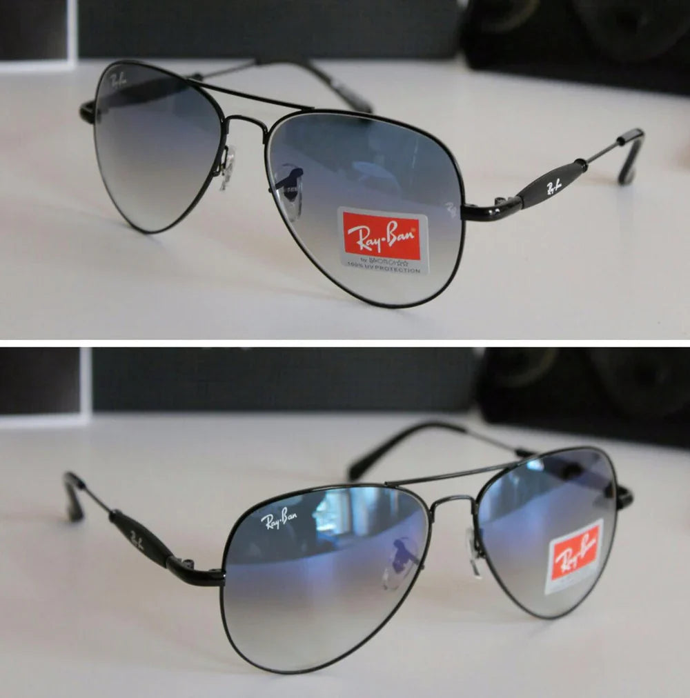 Stylish Blue Shade & Black Oval Trading Sunglasses