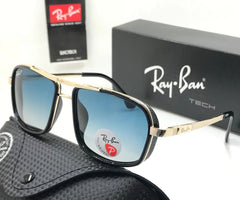 Stylish Blue Shade & Gold Casual Sunglasses