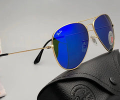 Stylish Blue & Gold  Sunglasses For Unisex