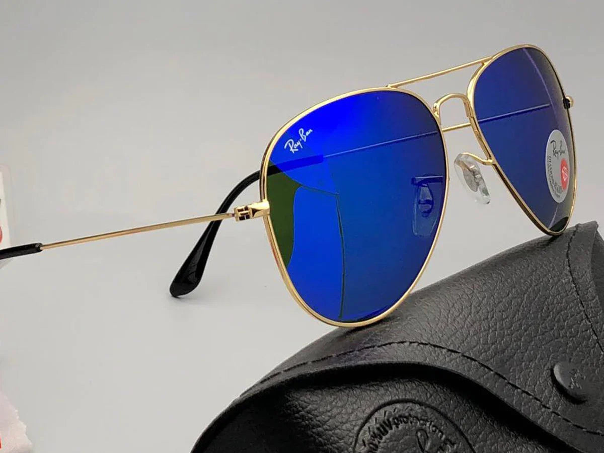 Stylish Blue & Gold Sunglasses