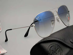 Stylish Blue Shade & Silver Sunglasses For Men