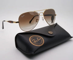 Stylish Design Brown Shade & Gold  Sunglasses For Unisex