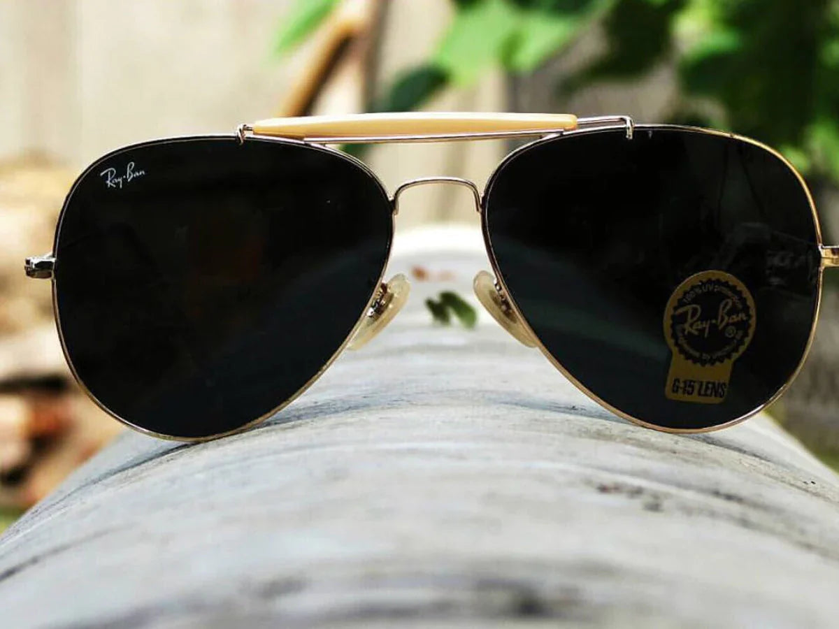 Black & Gold Fancy Bridge Master Sunglasses