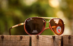 Festival Special Brown Shade & Gold Sunglasses For Unisex