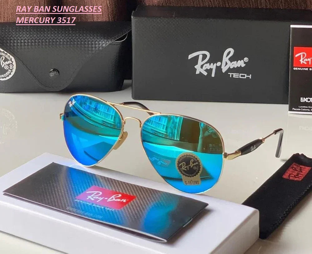 New Oval Model Aqua & Gold Sunglasses