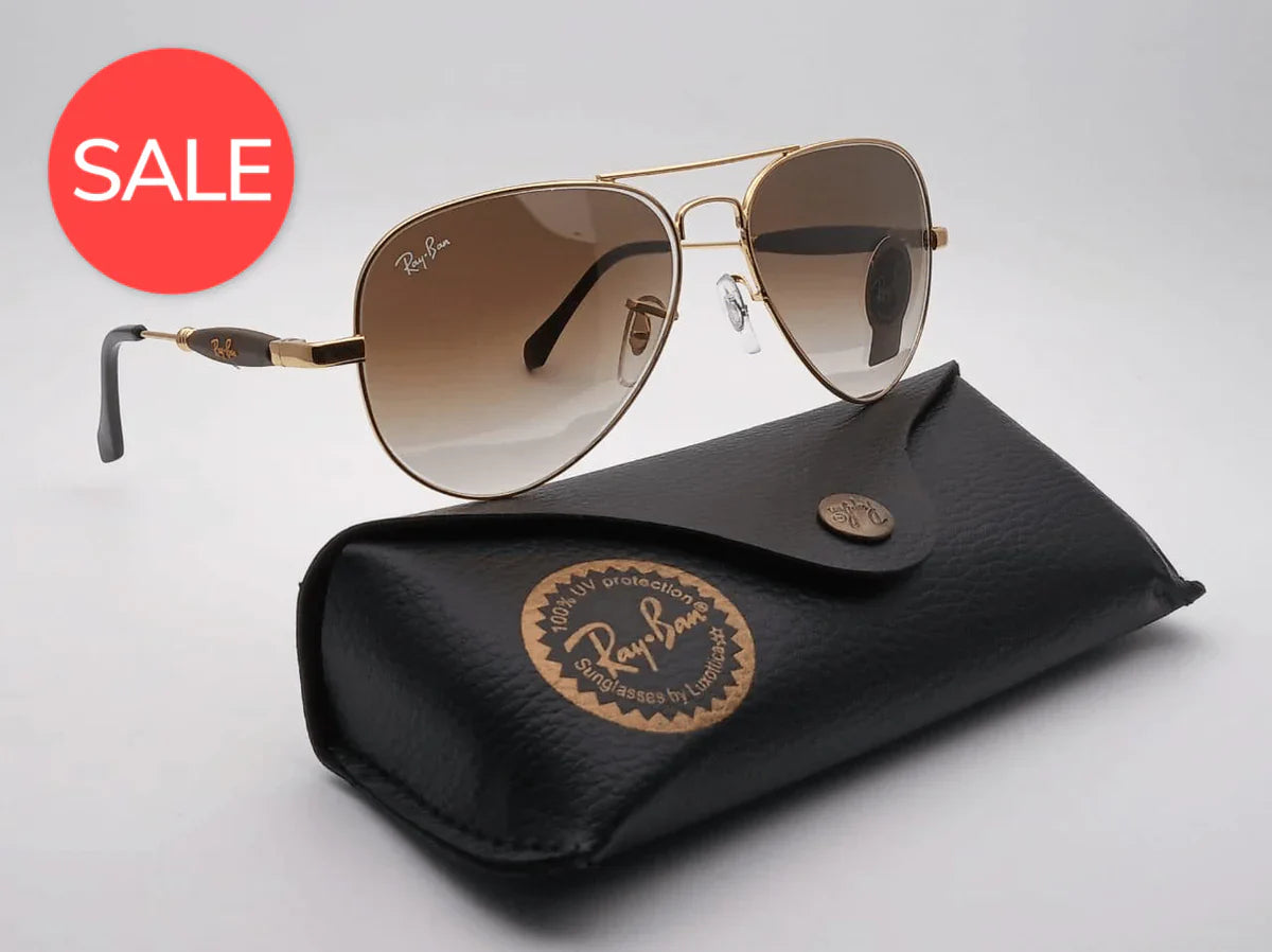 Oval Model Brown Shade  & Gold Sunglasses For Unisex